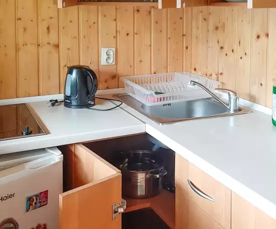 Przystanek Łupawa drewniane domki